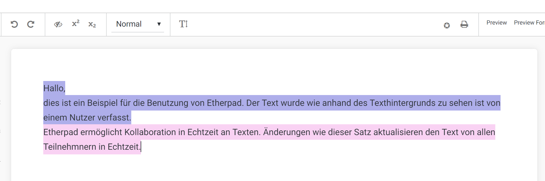 Etherpad Lite Lehre virtuell